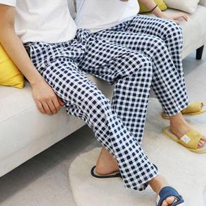 가디언블루  순면 체크 잠옷바지 사계절용 커플[WA8E10F]