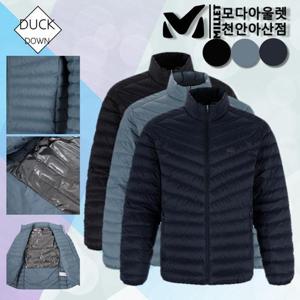 [밀레]아웃도어 패딩 남성 경량 다운 덕다운 숏패딩 발열안감 단체복  +파우치_CA