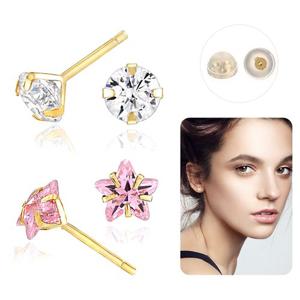 14K정품 전체골드 귀걸이2종+14K실리콘클러치세트_JS