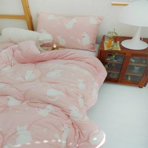 [은남침구]겨울 번아웃 초극세사 양면 아동 어린이 차렵이불 냥냥(퀸이불단품)Q