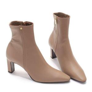 갤러리아_세라 여성 수제화 양가죽 스판 삭스앵클 부츠 TJA21402 베이지7CM