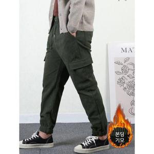 [프랭키뉴욕]남자 골덴 카고 기모 조거팬츠 본딩 겨울 코듀로이 밴딩 바지_MMPA37_1