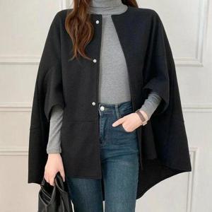 [에이시크]모던 단색 케이프 코트 B23DCT133