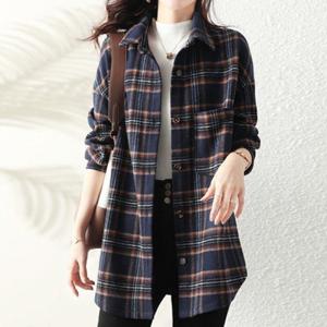 나바바 / NB1756 캐주얼 체크 긴팔 셔츠