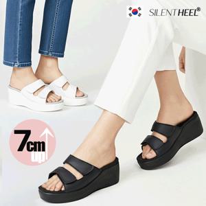 국산 여성 7cm 키높이 통굽 쿠션 슬리퍼 투벨크로 발등 조절 병원 간호사 화 신발 사무실 선생님 KS033
