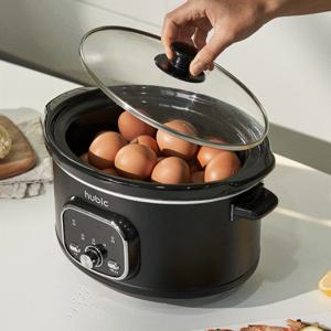 휴빅  맥반석 계란찜기 타이머 슬로우쿠커 구운계란 기계 세라믹 전기 만능 찜기