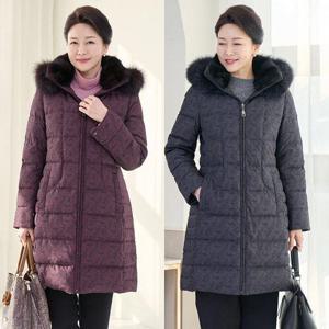 [로즈맘][엄마옷 로즈맘] 폭스퍼구스다운패딩코트2/엄마롱패딩 겨울롱패딩 50대여성의류
