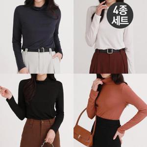 ★4종세트★[페이릿] [~88까지]여성 모달 터틀넥 티셔츠 4세트