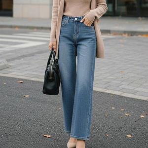 [유니제이] 쫀쫀 기모 밴딩 와이드 데님팬츠(롱/숏)