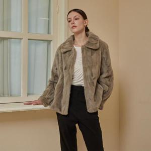 ★특가위크★[정가 299,000원][유로모피]밍크 카라 티노 하프 코트