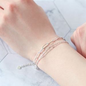 [미니아트] 링크 92.5 실버 3줄 체인 데일리 은 팔찌