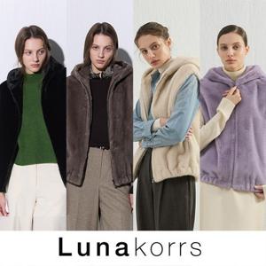 [★기획특가★][루나코어스] 25FW 후드 FAUX 밍크 집업 베스트