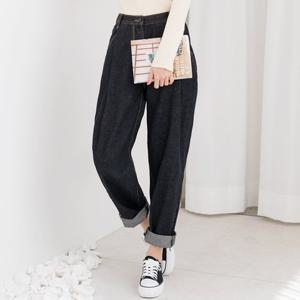 BLEO 여성 봄 가을 와이드 데일리 배기 청바지 데님 팬츠