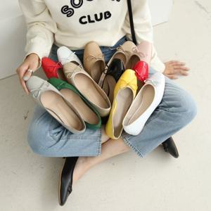 [비비오] 여성 리본플랫 가죽 에나멜 발편한플랫 TT2057.2058