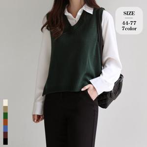 포레스트핏 / 브이넥 니트 베스트 박스 숏 조끼 9컬러(K2412)