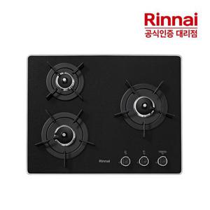 [전국설치] 린나이 3구 펄크리스탈 가스레인지 빌트인 가스렌지 RBR-P3500 HS