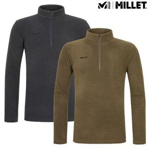 [밀레]밀레 [ 25신상 30%특가 ] 소프트한터치감의 자가드 플리스소재 남성겨울 기모 반집업티셔츠II_US
