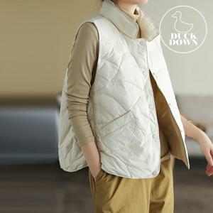 르피 퀼팅 덕다운 포켓 패딩조끼