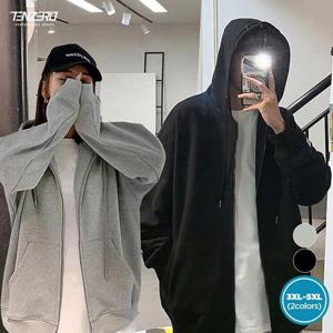 텐제로 남녀공용 가을 심플 오버핏 후드집업자켓 가디건 바람막이 점퍼