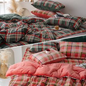 윤스홈 스코틀 체크 소프트극세사 겨울 차렵이불 슈퍼싱글
