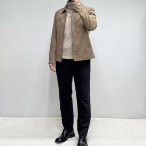 [바쏘옴므]비건레더 스웨이드 베이지 가죽 자켓 WSY3GU31ABG