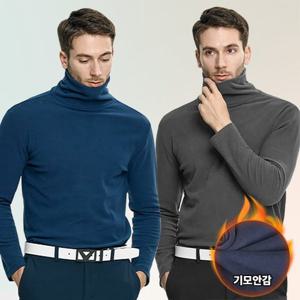 이지바이 터틀맨 남성 기모 목폴라 티셔츠 프리미엄 겨울 플리스 목티 터틀넥 티셔츠(ST23LT090M)