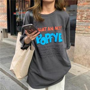 [프리티 글라라]여성 반팔 티셔츠 루즈핏 레터링 박스티 t-08-i (12336024)