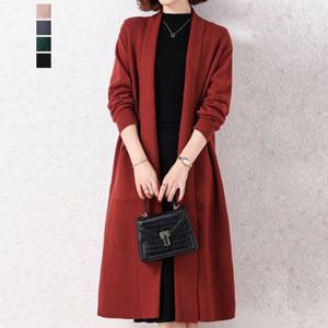 [퀸이즈] 데그 데일리 투포켓 롱 가디건