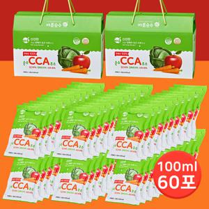 바론순수 CCA주스 100ml 30포 2박스/국내산 과채주스 NFC 저온착즙 사과 양배추 당근