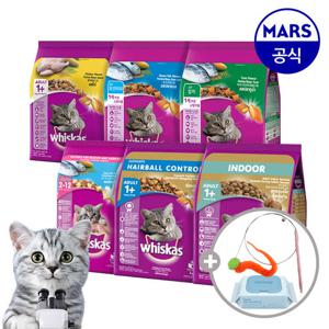 위스카스 포켓 건사료 오션피쉬/참치 7kg (맛 택1)+캣닢쿠션+템테이션12gx3팩