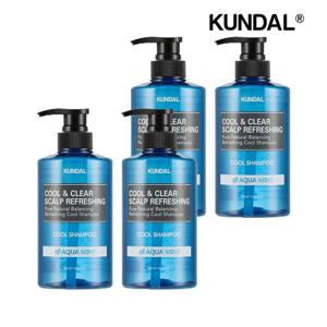 쿤달 쿨 앤 클리어 스칼프 리프레싱 쿨 샴푸 아쿠아민트 500ml x4개