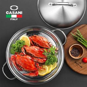 갤러리아_인덕션겸용 스텐 돔 찜냄비 28cm 찜판 야채찜기 떡찜기 게찜기