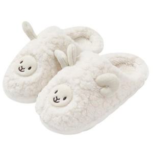 여성용 귀여운 양 털 실내화 따뜻한 겨울 거실화 슬리퍼