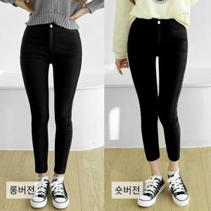 ★당일출고★ 숏/롱 융털 기모 스판 스키니 팬츠_9049_9000