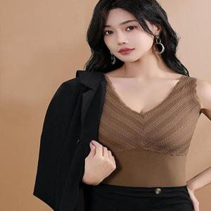 [오노마] ONM 여성 민소매 핫보온 기모나시 겨울 일체형 브라캡나시