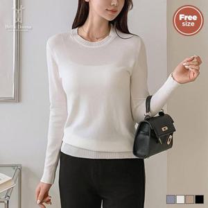 벨라도나 여성 가을 시크 소프트 루즈핏 니트 티셔츠 BLN25_TS38