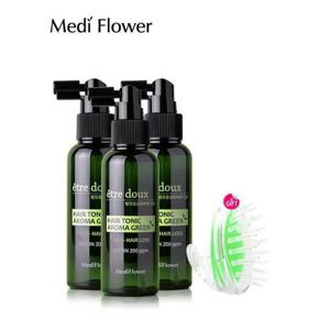 [메디플라워]아로마 그린 탈모 헤어토닉 100mlx3개+두피마사지기