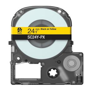 엡손 정품 표준형 라벨테이프 카트리지 24mm 노랑바탕/검정글씨 라벨지 SC24Y-PX