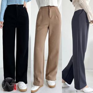 ★당일출고/기모스판★심플 엣지 따듯 기모 스판일자 슬랙스 팬츠_880012