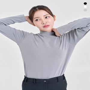 [마운틴벨리][이너BEST] 여성용 약기모 스판 하프넥 목폴라 티셔츠 MVT4391W