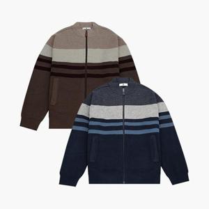 [피에르가르뎅]스트라이프 집업 가디건 PPKC3362