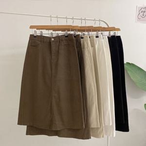 허니제이 /  2가지길이  루지니 히든밴딩 세미 H라인 스판 코튼 스커트(S-2XL)