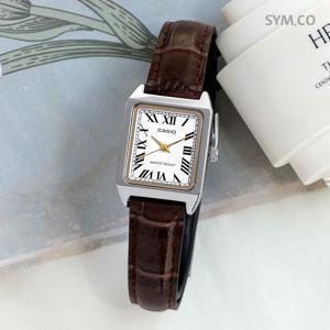 카시오 LTP-V007L-7B2 클래식 스퀘어 로마 사각 여자 가죽 시계 c