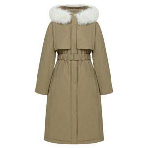 케네스레이디 후드 퍼 야상 벨티드 롱다운 EGDHOK9900