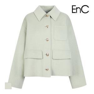 EnC 핸드메이드 포켓장식 하프코트_ENJH34T53AMT