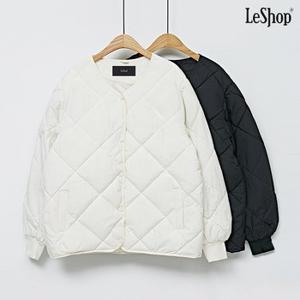 르샵 퀼팅 라운드 데일리 버튼업 누빔 점퍼 (DO1JJ003A)