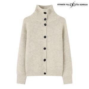 하이넥 버튼 벌룬 소매 니트 가디건 (NP4CK004L0)