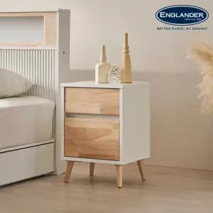 잉글랜더 제니 고무나무 원목 2단 침실 협탁