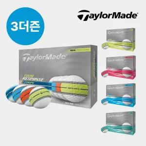 [테일러메이드][3더즌] 테일러메이드코리아정품 25년 투어 리스폰스 스트라이프 3피스 우레탄 골프공