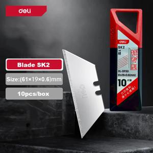 델리 10개입/박스 칼날 19mm 폭 SK2 금속 다용도 칼날 가정 학교 수공예 종이 상자 절단용 사다리꼴 칼날